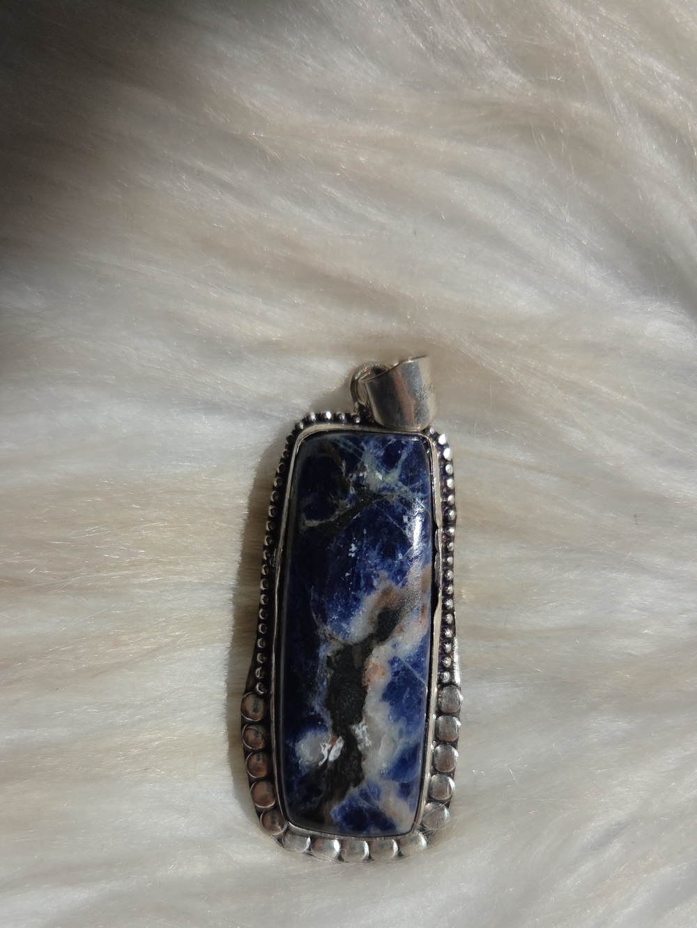 Amazing Sodalite Gemstone Silver Plated Necklace Pendant